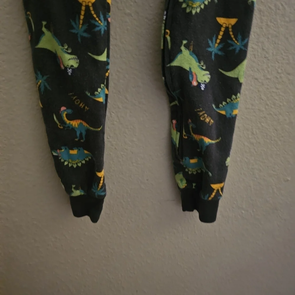 Old Navy Kids Footie Pajama with Dinosaur Print - Black, Green, Orange